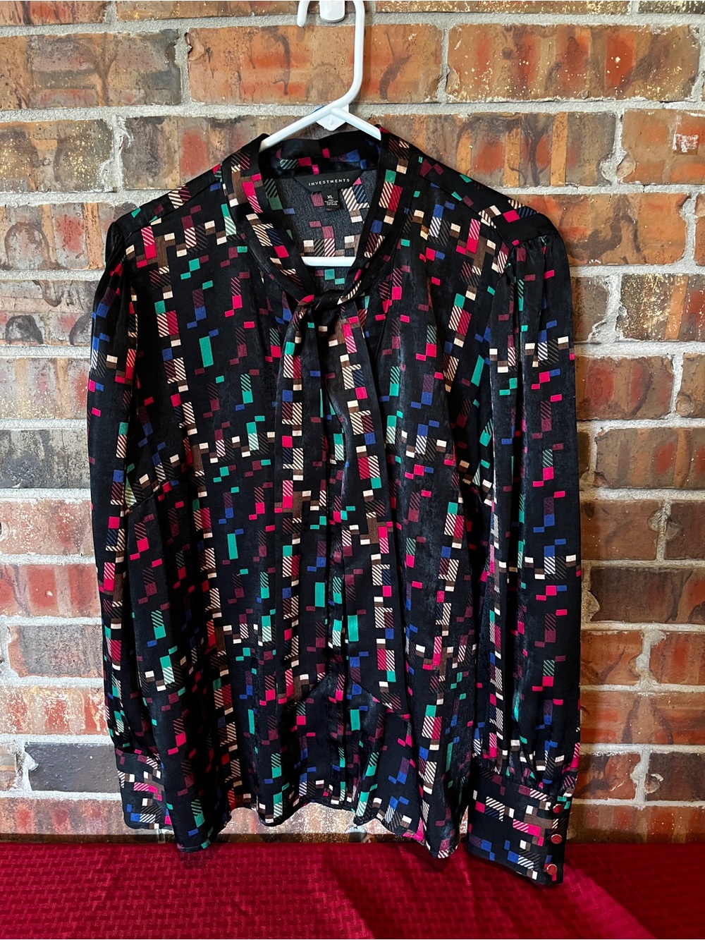 Investments Women’s Multi-colored Long Sleeve Blouse Size:XL